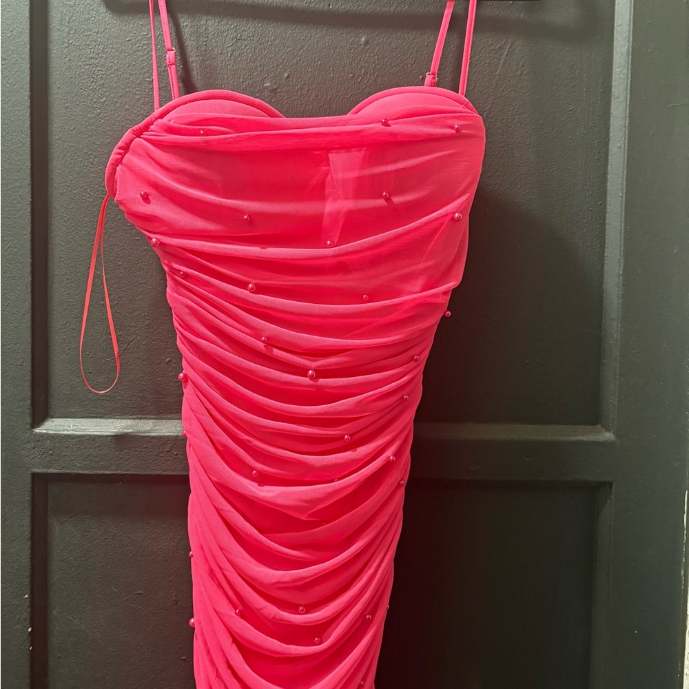 Hot pink pearl dress